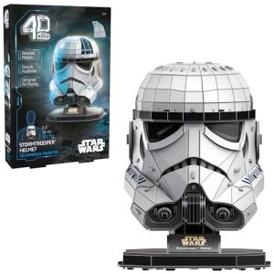 4D Build, Star Wars Stormtrooper Helmet 3D Model Kit with Stand, Star Wars Collectibles & Desk Décor, Adult Puzzles, Building Toys, 121 Pieces, 3D Puzzles, Gift Ideas for Ages 12 & Up