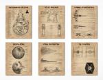 Star Wars Decor Wall Art Poster Art Prints - Set of 6 (8x10) Unframed - Starwars Painting Bathroom Bedroom Office House Room Blueprints Artwork Lovers Gift