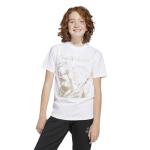 Adidas Unisex-Kids Adidas x Star Wars Mandalorian Graphic Sportswear T-Shirt, White/Cyber Metallic, Large