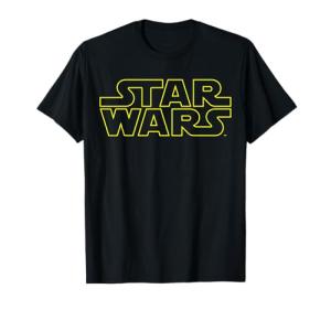 Star Wars Simple Title Logo Outline Disney+ T-Shirt
