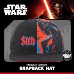 Star Wars Baseball Cap, Sith Graphics Adult Snapback Hat with Flat Brim, Black, One Size