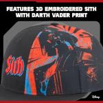 Star Wars Baseball Cap, Sith Graphics Adult Snapback Hat with Flat Brim, Black, One Size