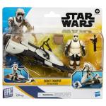 STAR WARS Epic World of Action Scout Trooper & Speeder Bike, 4-Inch Action Figure & Vehicle, Toys for 4 Year Old Boys and Girls & Up