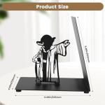 Maozyiltle Master Yoda Force Metal Bookend, Black Metal Bookend,Double-Sided Yoda Pattern, Creative Gift for Star War Lovers,Decor for Home, Office & Kids Room (Master)
