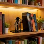 Maozyiltle Master Yoda Force Metal Bookend, Black Metal Bookend,Double-Sided Yoda Pattern, Creative Gift for Star War Lovers,Decor for Home, Office & Kids Room (Master)