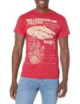 STAR WARS Mens Millennium Falcon Detailed Drawing T-Shirt T Shirt, Red Heather, Medium US
