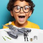 STAR WARS Epic Hero Series The Mandalorian's N-1 Starfighter Ship, 4-Inch Scale Grogu & Mandalorian Action Figures, Toys for Boys & Girls Ages 4+