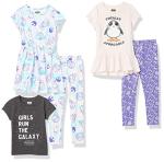 Amazon Essentials Disney | Marvel | Star Wars | Frozen | Princess Girls' Mix-and-Match Outfit Sets, Pack of 5, Star Wars/Penguin, Medium