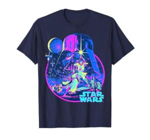 Star Wars Classic Bright Neon Poster Art Disney+ T-Shirt