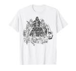 Star Wars Classic Characters Cast Line Art Vintage Disney+ T-Shirt