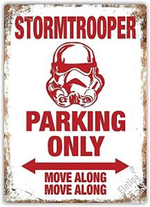 ELEtina Vintage Metal Stormtrooper Parking Only Wall Iron Painting Tin Warning Sign Decorative Signs & Plaques, 8 X 12 Inch, One color8-13 (Decorative Accessories)