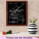 Vintage Star Vessels Patent Prints - Set of 9 (8x10) Unframed Wall Art Poster Gifts for Boys Men Women Home Office Studio Garage Man Cave Student Comic-Con Sci Fi Wars Movies Fan Game Room Decor