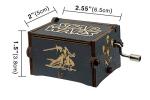 MAD DI Music Box, Wooden Hand Crank Unique Musical Boxes Theme Starwars, Mini Antique Vintage Craft Laser Engraved Home Decorations for Christmas, Wedding, Valentines, Birthday Gifts(Black)