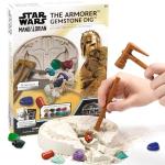 STAR WARS The Armorer Gemstone Dig, Reveal 8 Real Gemstones Inside The Armorer's Helmet, Including Amethyst, Quartz, Red Agate, Toys, Science Kits for Kids Age 8-12, Excavation Toys