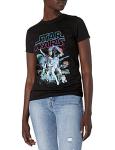 STAR WARS womens Neon Hope Poster Crew Neck Graphic T-shirt T Shirt, Black, Small US