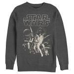 Star Wars Men's Poster - Crew Fleece Sweatshirt Charcoal Heather, Large