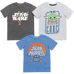 STAR WARS The Mandalorian The Child X-Wing Chewbacca Little Boys 3 Pack T-Shirts Gray/Blue/White 7-8