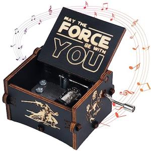 JKJYSJ Star Wars Music Box - Hand Crank Engraved Vintage Wooden Music Box Gifts for Birthday,Christmas,Valentine's Day,Thanksgiving Days. (Star Wars)