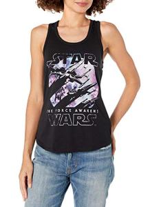 STAR WARS womens Episode Vii Galactic Poster Ideal Racerback Graphic Tank Top T Shirt, Black, Medium US
