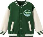 STAR WARS Yoda Toddler Boys Girls' Varsity Jacket Polar Fleece Bomber Jackets Snap Button Front & Pockets Kid Sport Cardigan School Varsity Coat Long Sleeve Outdoor Clothing Green Size 4-5 Years