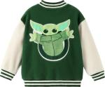 STAR WARS Yoda Toddler Boys Girls' Varsity Jacket Polar Fleece Bomber Jackets Snap Button Front & Pockets Kid Sport Cardigan School Varsity Coat Long Sleeve Outdoor Clothing Green Size 4-5 Years