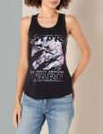 STAR WARS womens Episode Vii Galactic Poster Ideal Racerback Graphic Tank Top T Shirt, Black, Medium US