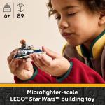LEGO Star Wars Plo Koon’s Jedi Starfighter Microfighter Kids Toy - Building Toy for Pretend Play - Clone Wars Playset and Room Decor for Boys and Girls, Ages 6+ - Birthday Gift Idea - 75400