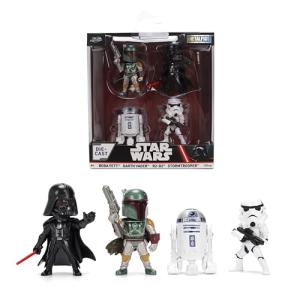 Jada Star Wars Metalfigs 4-Pack – Darth Vader, Stormtrooper, R2-D2, Boba Fett (Classic) Die-Cast Figures 2.5” Scale – Stylized Display Set Toys
