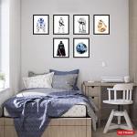PurpleheARTs StarWars Wandkunst - Set mit 6 ungerahmt Posterdrucken (20.3x25.4 cm) fr Jungenzimmer - StarWars Wanddekoration