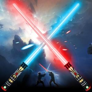 AuntyFey 2 Pack Light Up Saber, Light Up Saber for Kids, Retractable Light Up Sword Kid Set,Toy Light Sword for Kids Boy 3-8, Dual Light Up Sabers for Kids Adults, Light Savers Party Toy