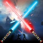 AuntyFey 2 Pack Light Up Saber, Light Up Saber for Kids, Retractable Light Up Sword Kid Set,Toy Light Sword for Kids Boy 3-8, Dual Light Up Sabers for Kids Adults, Light Savers Party Toy
