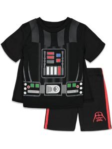 STAR WARS Darth Vader Toddler Boys Costume T-Shirt Shorts and Cape 3 Piece Black 3T