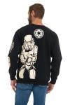 STAR WARS Men’s Darth Vader Stormtrooper Split Fleece Sweatshirt with Embroidery Black