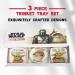Disney Star Wars Grogu Trinket Dish Set - Ring Jewelry Tray - Mini Ceramic Trinket Trays, 3-Piece Trinket Holder Gift Set