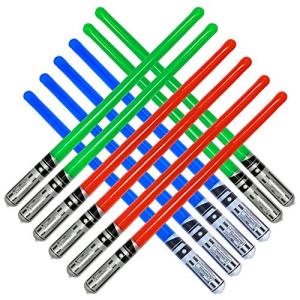 megasumer Inflatable Army 12 Inflatable Light Saber Sword Toys - 4 Green, 4 Red 4 Blue Lightsabers - Party Favor, Halloween Costume, Treats, Christmas Stocking Stuffer, Pool, Yoda, Sith, Jedi