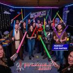 megasumer Inflatable Army 12 Inflatable Light Saber Sword Toys - 4 Green, 4 Red 4 Blue Lightsabers - Party Favor, Halloween Costume, Treats, Christmas Stocking Stuffer, Pool, Yoda, Sith, Jedi