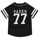 STAR WARS Ladies Baseball Jersey - Darth Vader, Luke Skywalker and Baby Yoda Mesh Button Down Baseball Jersey (Black, X-Large)
