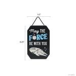 Disney Star Wars May the Force Be With You Millennium Falcon Hanging Wood Wall Decor - Classic Star Wars Sign for Home