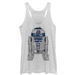 Women's Star Wars R2-D2 Detailed Droid Racerback Tank Top - White Heather - Medium