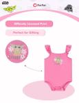 Disney STAR WARS Baby Girls Button Bodysuit and Round Neck Ruffle Sleeve Dress Clothes Outfit Set for Infant Pink 3-6 Months