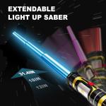 AuntyFey 2 Pack Light Up Saber, Light Up Saber for Kids, Retractable Light Up Sword Kid Set,Toy Light Sword for Kids Boy 3-8, Dual Light Up Sabers for Kids Adults, Light Savers Party Toy
