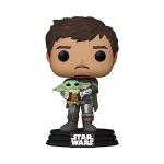 POP Funko Star Wars: The Mandalorian - Mandalorian (Din Djarrin) Holding The Child (Grogu), Multicolor (54525)