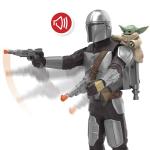 STAR WARS The Mandalorian & Grogu Bounty Blaster, 11-Inch Action Figure with Sound Effects, Interactive Toys for Boys & Girls Ages 4+