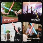 AuntyFey 2 Pack Light Up Saber, Light Up Saber for Kids, Retractable Light Up Sword Kid Set,Toy Light Sword for Kids Boy 3-8, Dual Light Up Sabers for Kids Adults, Light Savers Party Toy