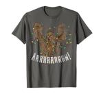 Star Wars Chewbacca Roar Christmas Lights Distressed Disney+ T-Shirt