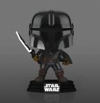 POP Funko Star Wars Mandalorian with Darksaber (Chrome & Glow in The Dark), Exclusive