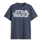 Star Wars Men's Simplest Logo Graphic Tee, NAVY HEATHER, LARGE