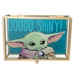 STAR WARS The Mandalorian Grogu OOOOO SHINY! Gold Trim Glass Jewelry Box, Officially Licensed