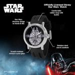 STAR WARS Sport-Inspired Men’s Watch, Featuring Millennium Falcon Dial – Vintage Style Gift for Sci-Fi Collectors and Adventure Fans – Silver-Tone Case, Bezel, and Black Silicone Strap