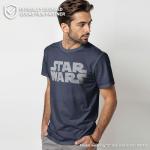 Star Wars Men's Simplest Logo Graphic Tee, NAVY HEATHER, LARGE